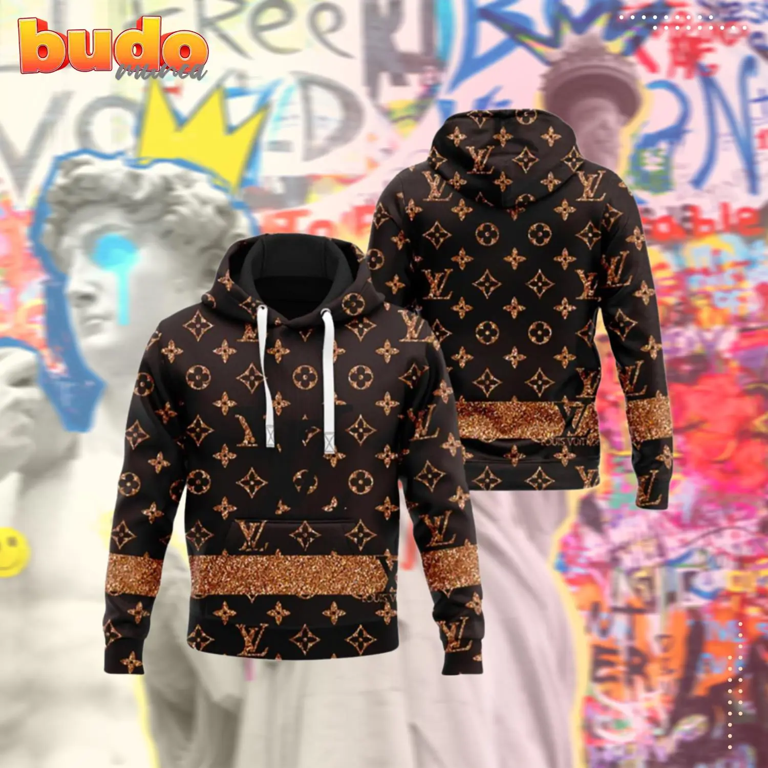 Louis vuitton brown luxury unisex hoodie luxury brand outfit for men women - hot new